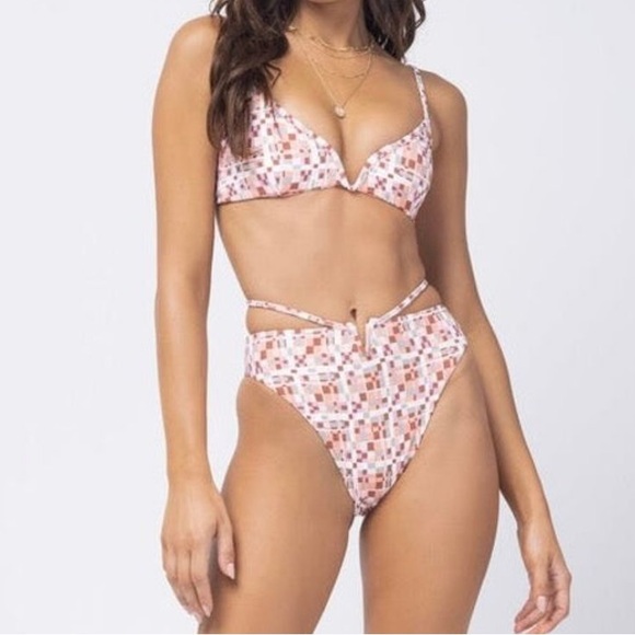 L*Space Block Party Swim Set Joy Bottom & Helena Top New With Tags Size Large - Picture 1 of 10